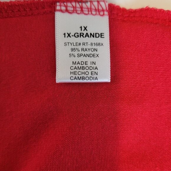 Zeana Signature Red Top Size 1X - Picture 8 of 10